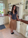 Gemma midi skirt- Brown