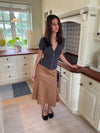 Gemma midi skirt- Brown