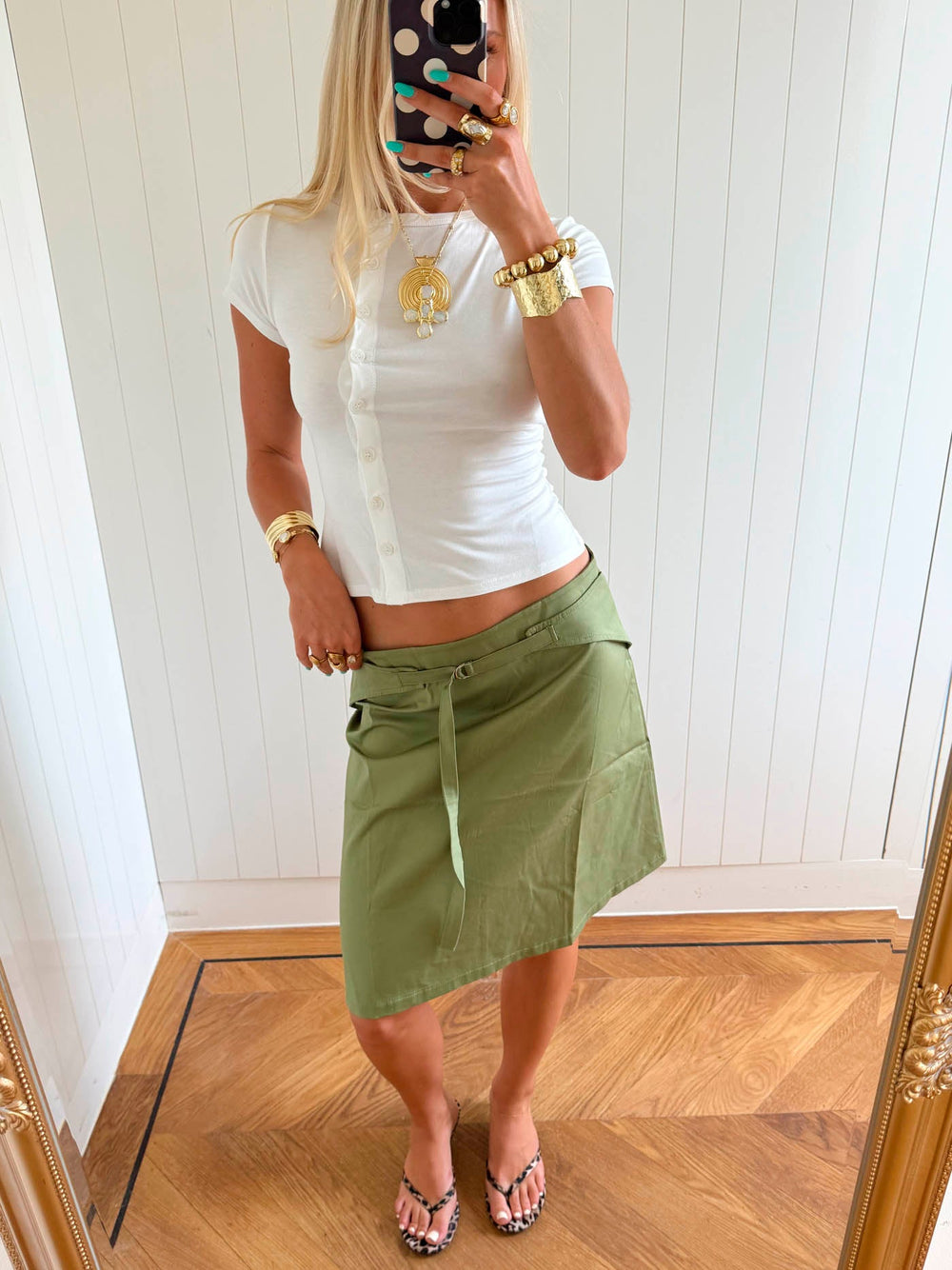 Scandivv midi skirt - Khaki