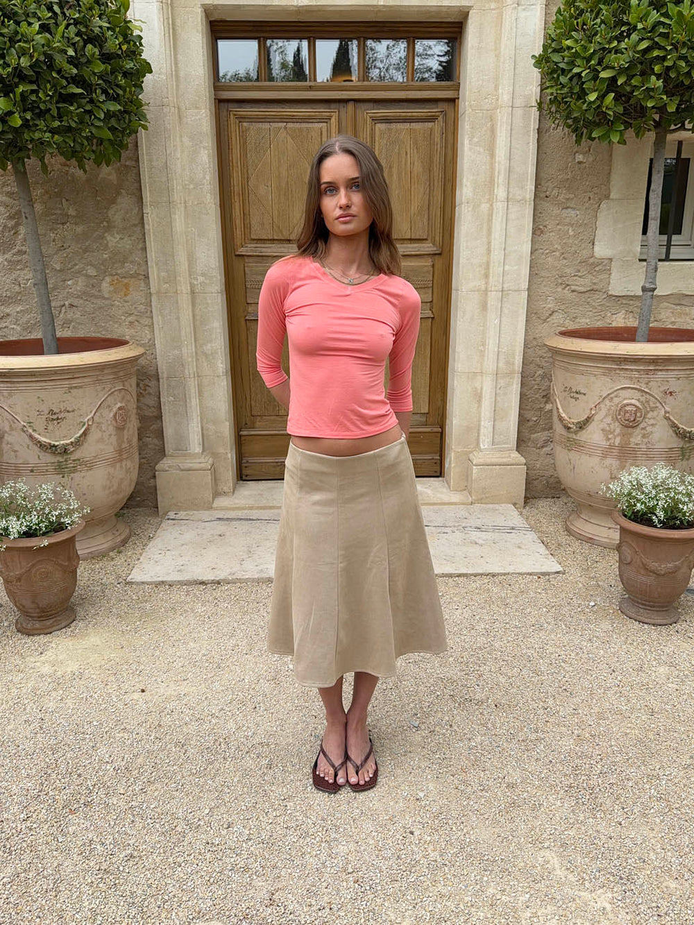 Gemma midi skirt - Beige