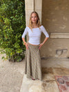 Elsana midi skirt with checkers - Green/beige