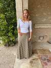 Elsana midi skirt with checkers - Green/beige