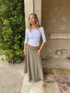 Elsana midi skirt with checkers - Green/beige