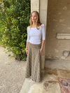 Elsana midi skirt with checkers - Green/beige