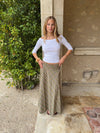 Elsana midi skirt with checkers - Green/beige