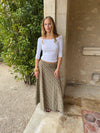 Elsana midi skirt with checkers - Green/beige