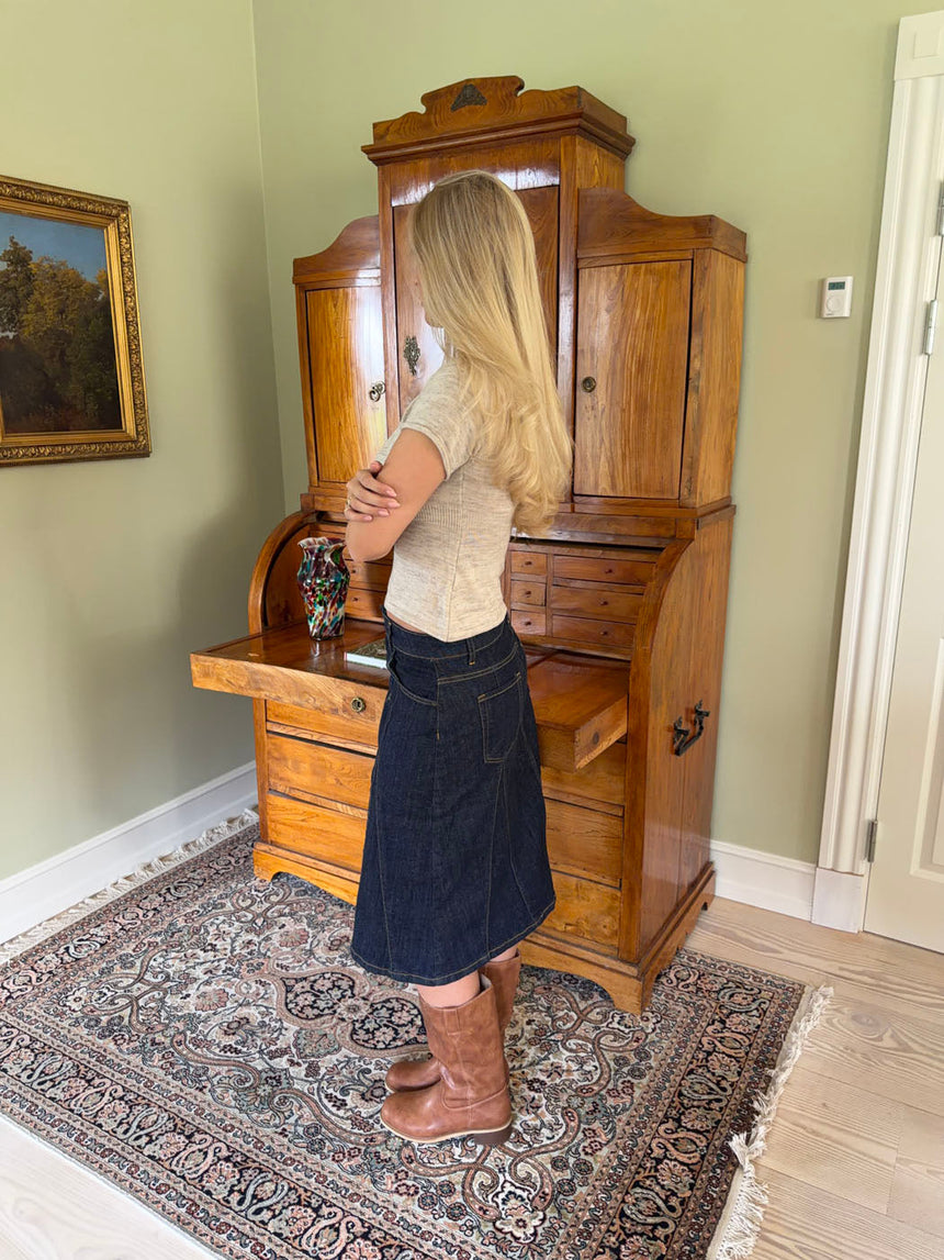 Britta midi skirt - Dark denim