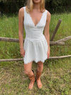 Linoa mini dress with lace - White