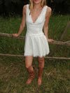 Linoa mini dress with lace - White