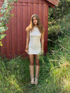 Kasy mini dress with sequins – Beige