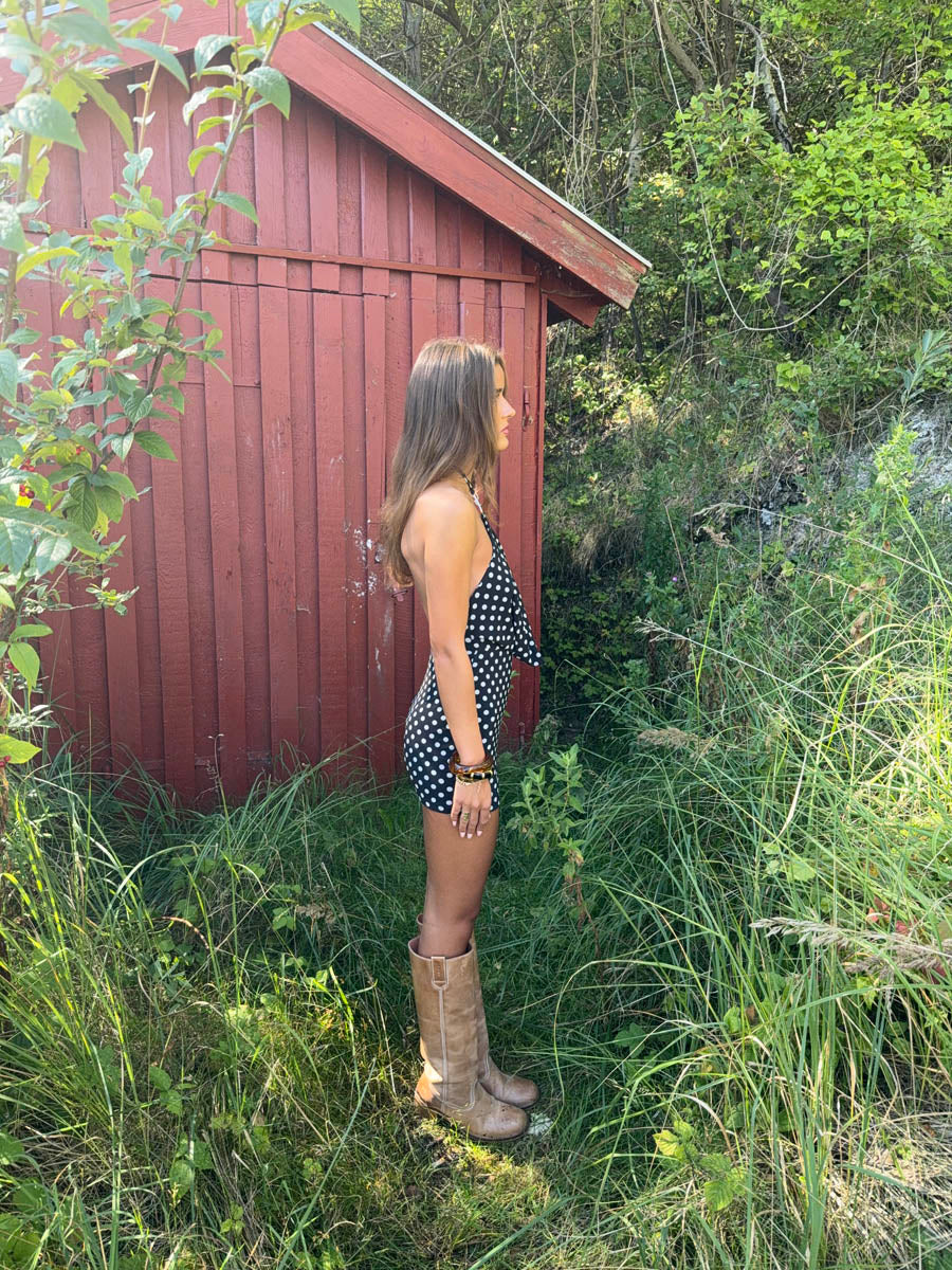 Lukka mini dress with polka dots - Black/white