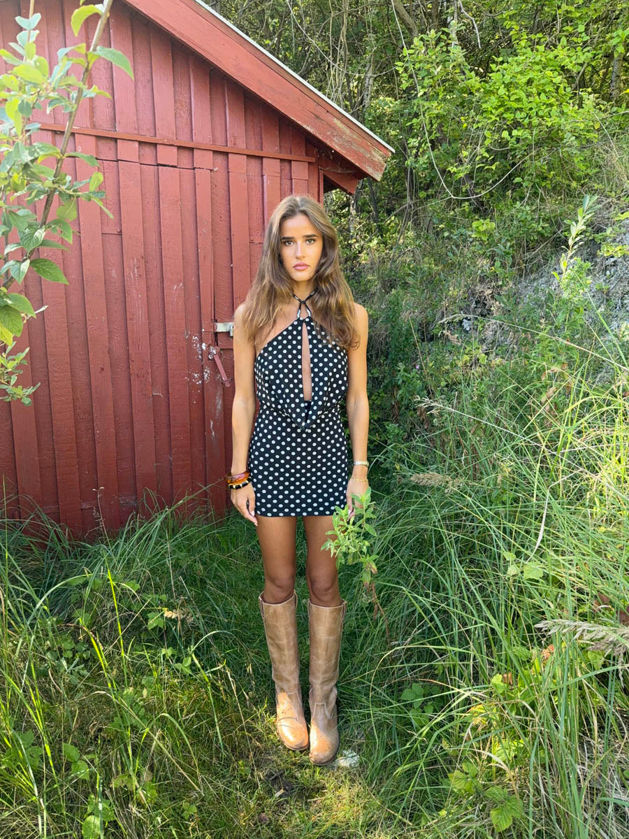 Lukka mini dress with polka dots - Black/white
