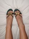 Cleopatra mini heels with gold detail - Green