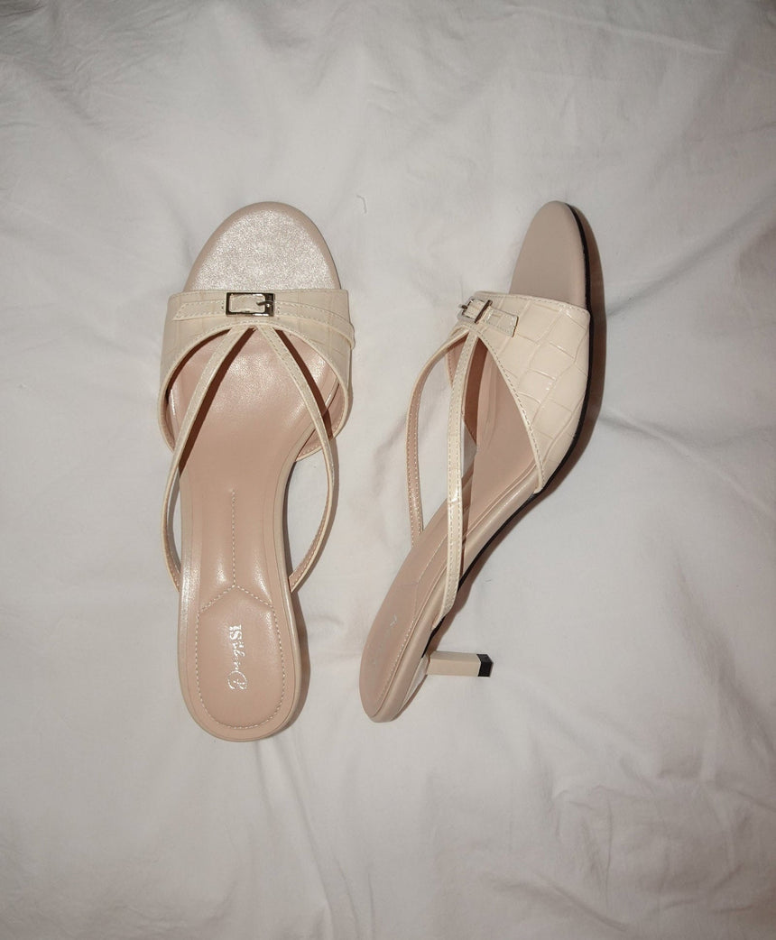 Teleo mini heels with buckle detail - Cream