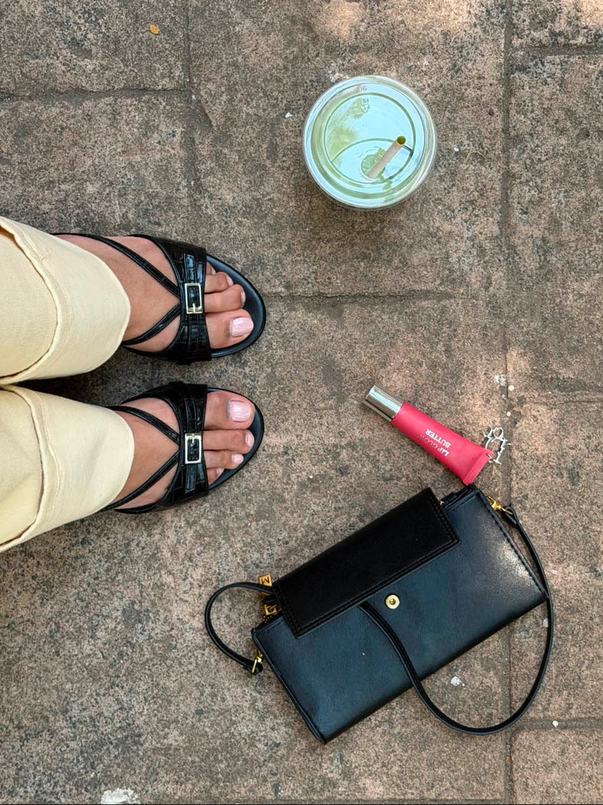 Teleo mini heels with buckle detail - Black
