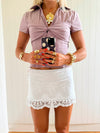 Scandivv mini skirt with embroidery - White