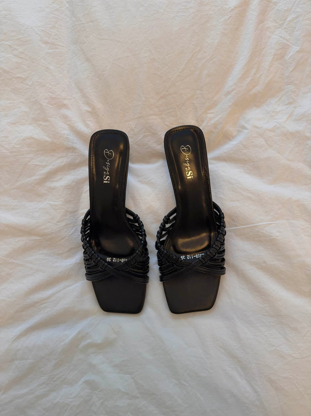 Elba mules with braided details – Black