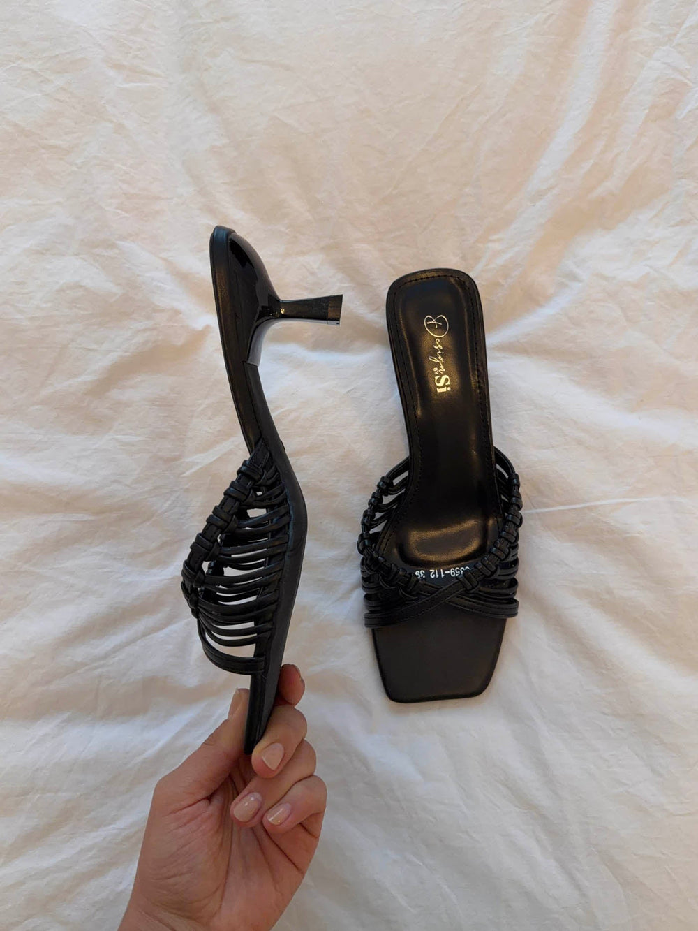 Elba mules with braided details – Black