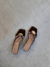 Annaline mules with gold detail - Brown/gold