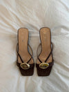 Annaline mules with gold detail - Brown/gold
