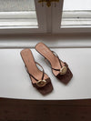 Annaline mules with gold detail - Brown/gold