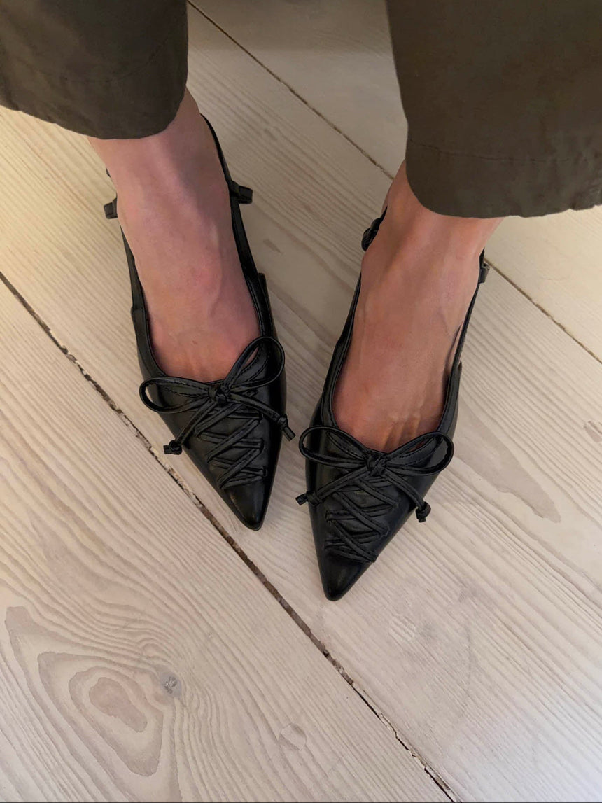 Sola mules with bow – Black