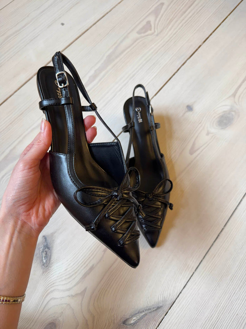 Sola mules with bow – Black