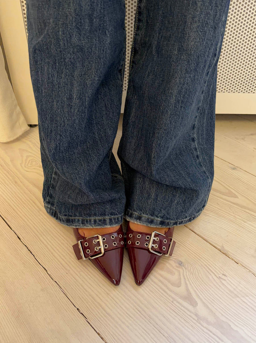 Bobla heels with buckle – Bordeaux