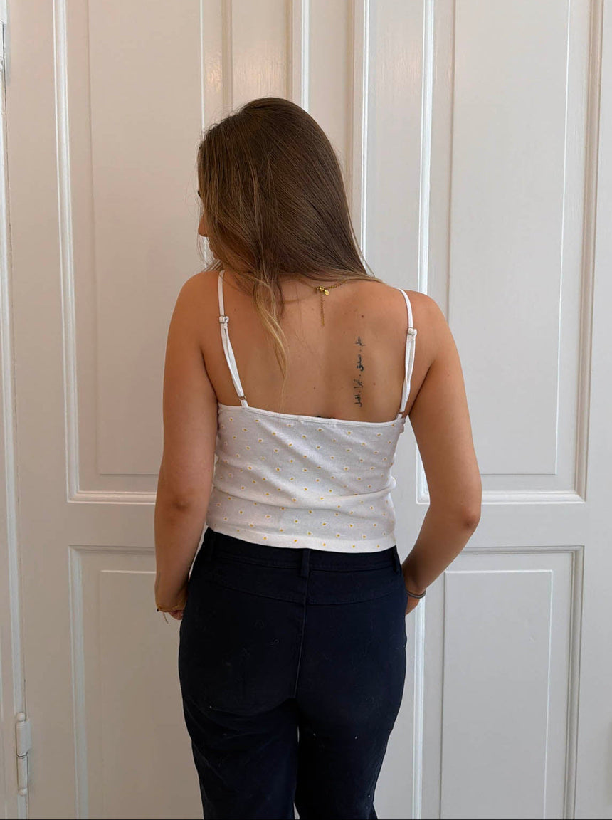 Luliane pyjamas top with flowers - White/yellow