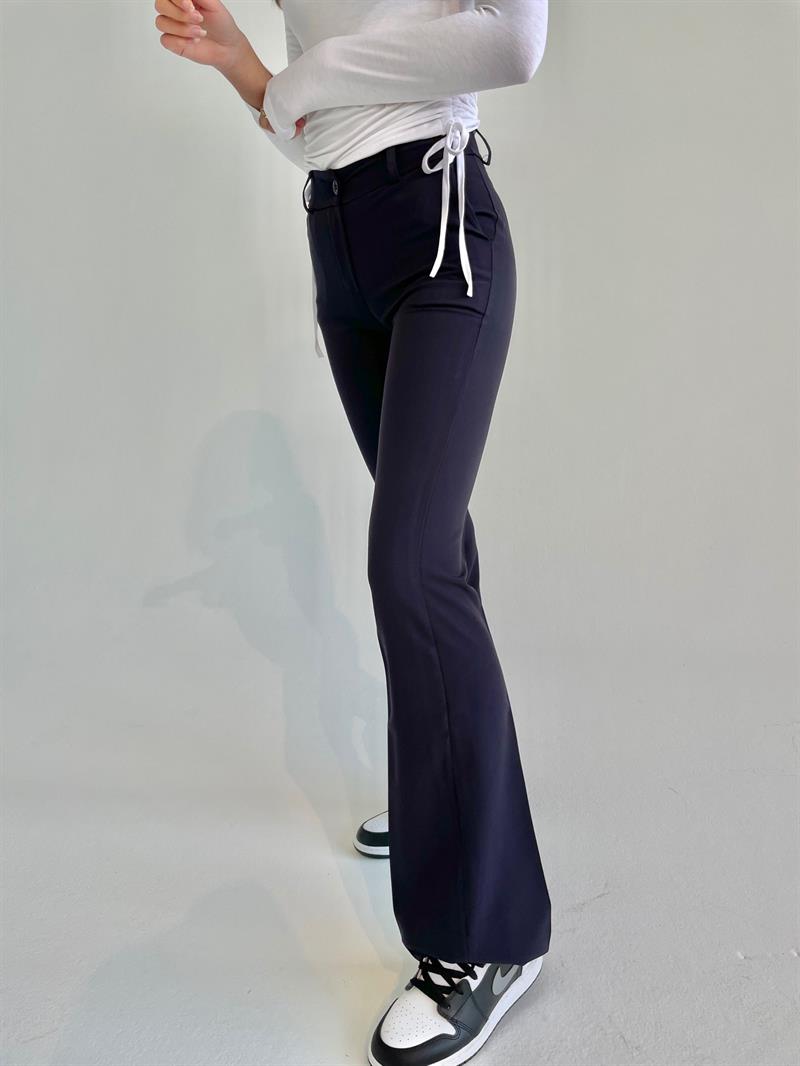 Flare pants with pockets - Navy blue