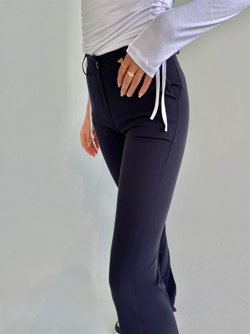 Flare pants with pockets - Navy blue