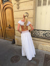 Naomi skirt with lace - White