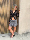 Floriza skirt - Grey/white
