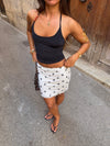 Fie skirt in mesh with polka dots - White/black