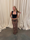 Azelma skirt in mesh with zebra print - Brown/beige
