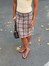 Daniela mesh skirt with checkers – Blue/white