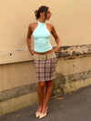 Daniela mesh skirt with checkers – Blue/white