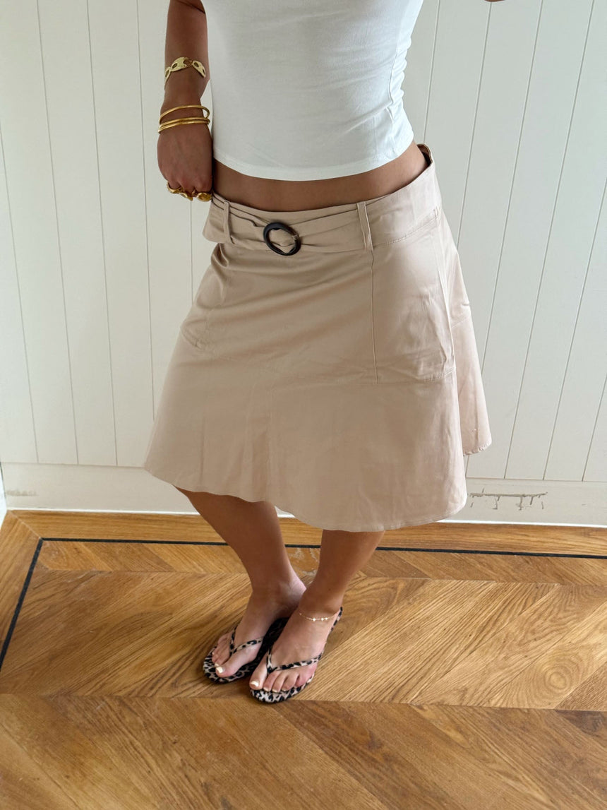 Scandivv skirt with belt - Beige