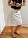 Scandivv skirt with belt - White