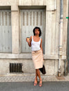 Scandivv skirt with belt - Beige