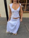 Malin Tomkins skirt with tie detail - White