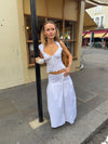 Malin Tomkins skirt with tie detail - White