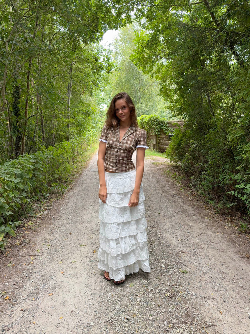 Tunika skirt with ruffles – White