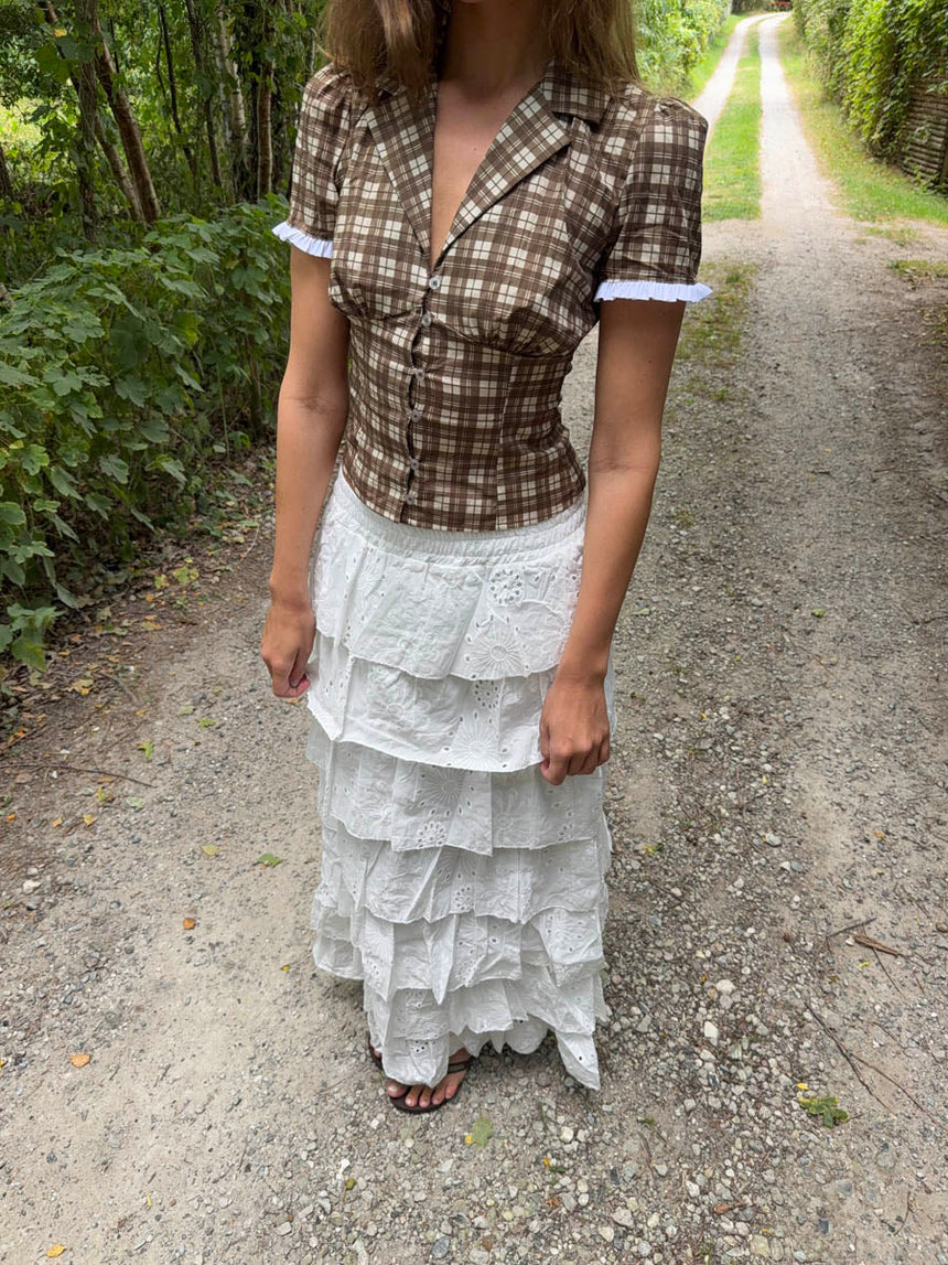 Tunika skirt with ruffles – White