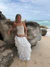 Tunika skirt with ruffles – White