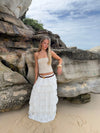 Tunika skirt with ruffles – White