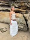 Tunika skirt with ruffles – White