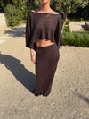Kissy skirt with glitter - Brown