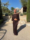 Kissy skirt with glitter - Brown