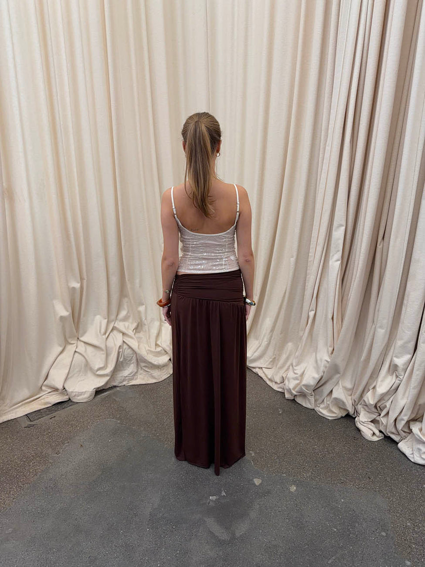 Tionia skirt with gold detail - Brown